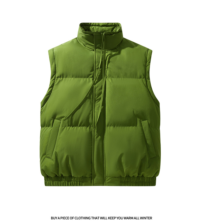 Ärmel abnehmbar, Stehkragen, wattierte Herrenkleidung, lockere Daunen-Baumwollwattierung, Stehkragen, warme Brotkleidung_voghion.com