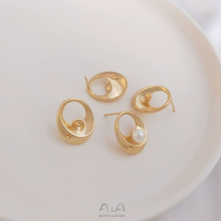 Серебряная игла, серьги из жемчуга ручной работы, образец 925, 14 карат, золотистый оттенок