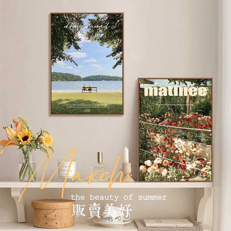 Ins Style Vintage Bedroom Decorative Painting Fresh Poster Art Desktop Painting Niche Photography Landscape Living Room Hanging Painting