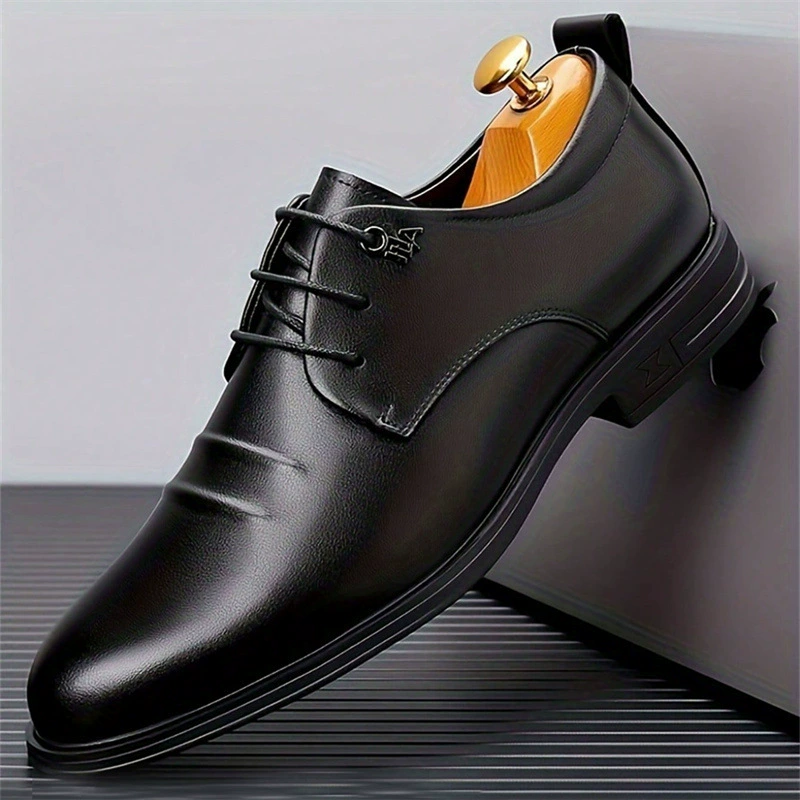 Amazon AliExpress новые деловые кожаные туфли мужские в британском стиле повседневные универсальные кожаные туфли модные мужские туфли