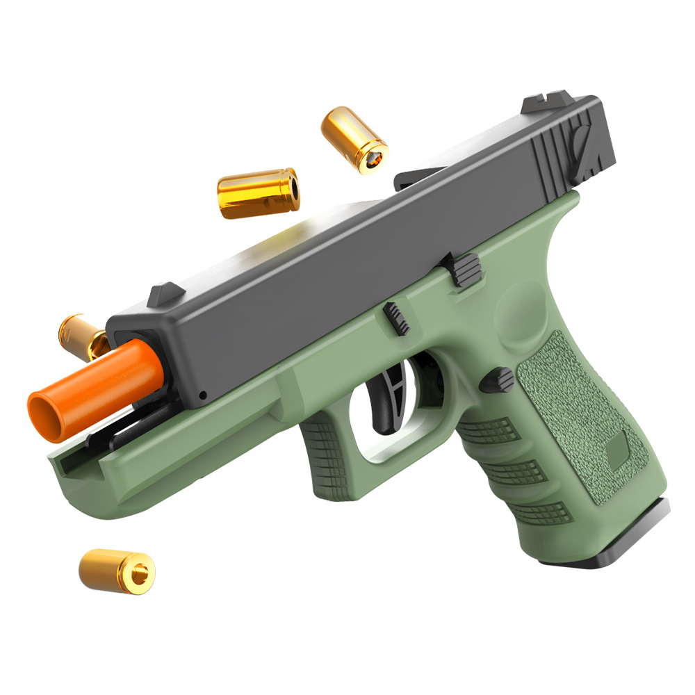 Transfronterizos Amazon Glock pistola de casco de pistola maquinaria de disparo continuo vacío colgar pistola de juguete para niños temu