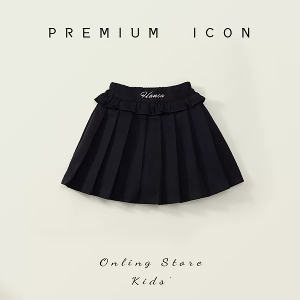 Girls' College Style JK Pleated Skirt 2025 Summer New Children's Korean Style Black Embroidered Skirt