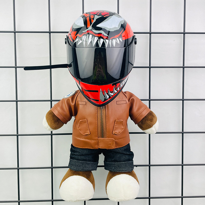 Coche eléctrico colgante oso muñeca casco cuero juguete coche tronco montar decoración 4S reparación tienda locomotora muñeca
