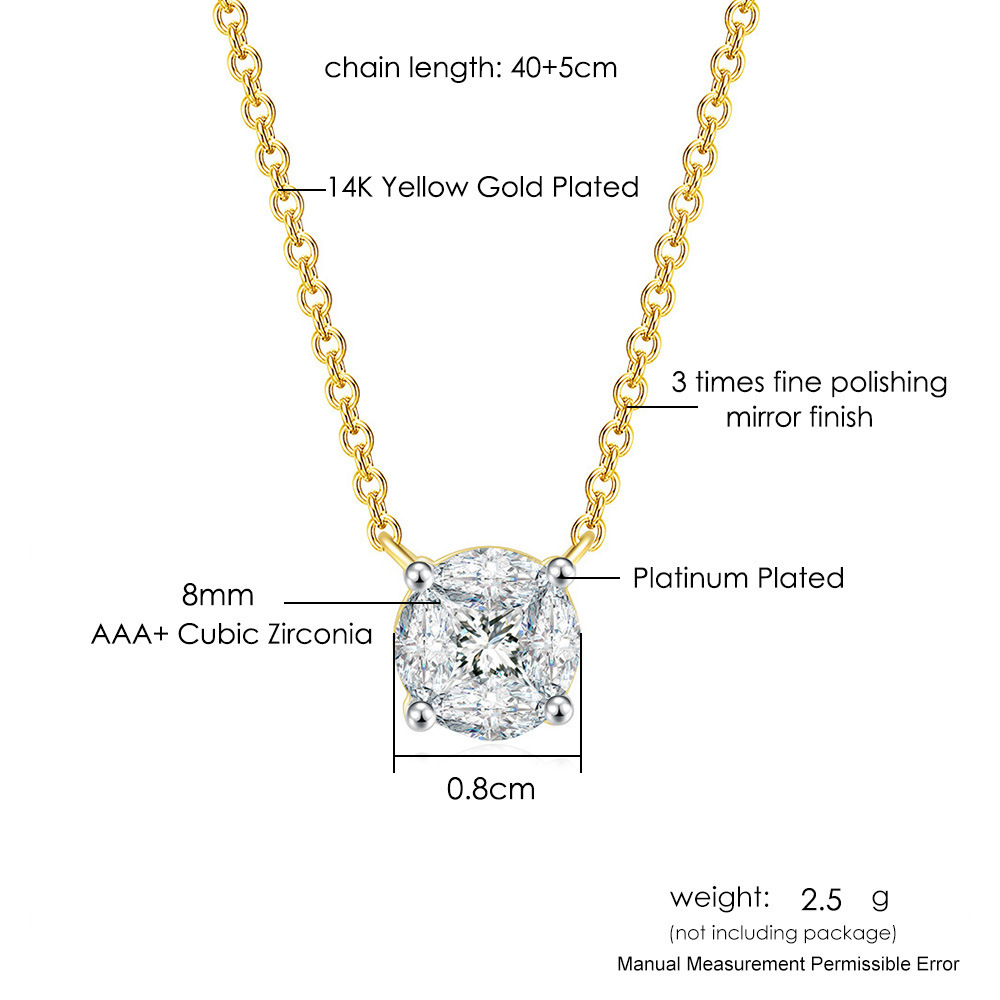 Moda Ronda Cobre Diamante De Imitación Collar Colgante display picture 1