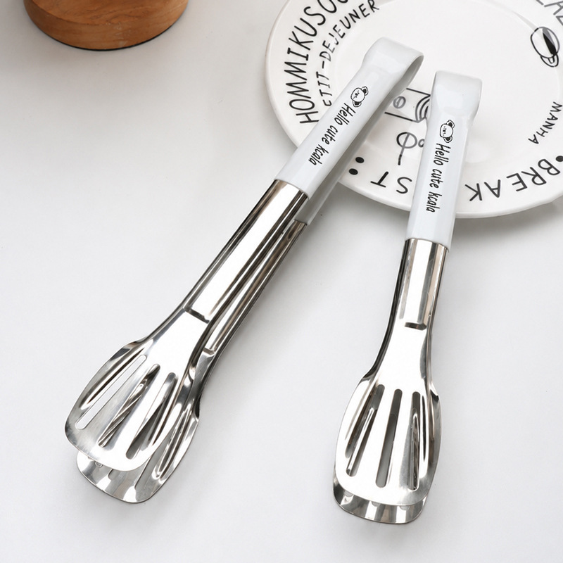 Stainless steel food tongs for frying, oil-draining tongs, multifunctional food tongs, baking bread tongs, barbecue steak tongs