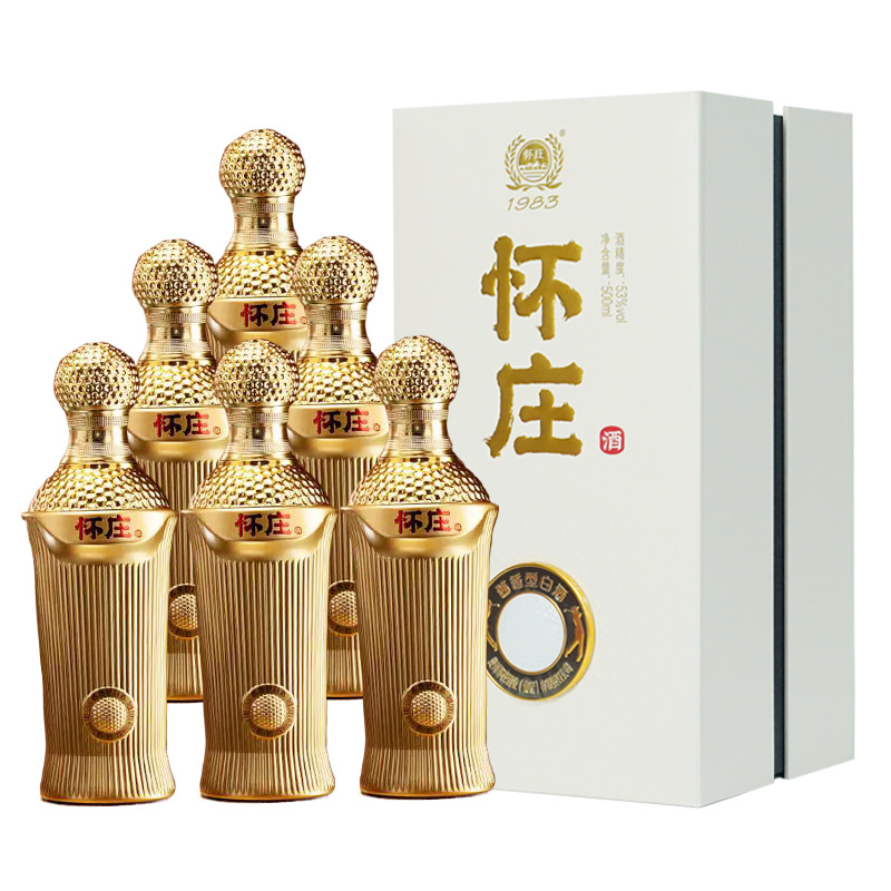 白酒53度怀庄高尔夫白酒高档手工盒酱香型白酒整箱6瓶批发送礼