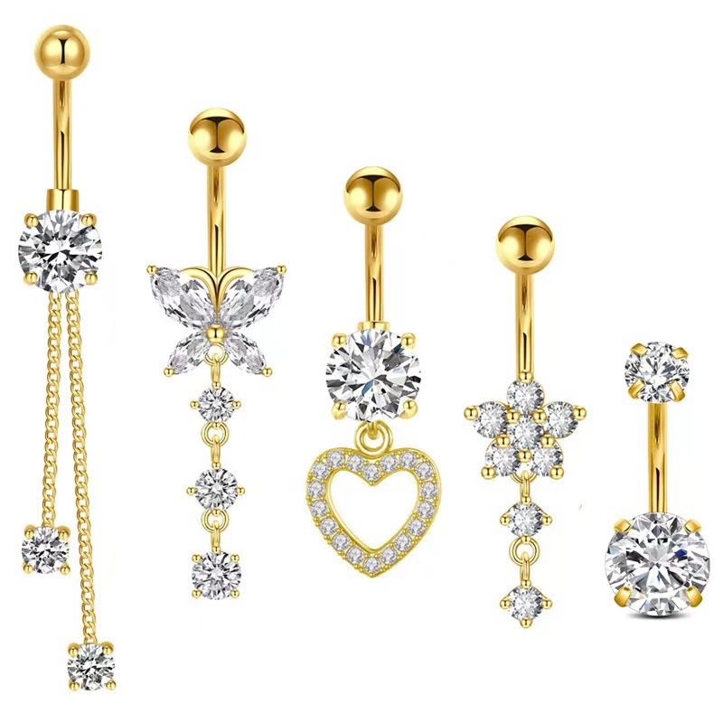 Europäischer Mode-Bestseller: Schmetterlingsring-Set aus Edelstahl, fünfteilig, schlicht und angenehm zu tragen_voghion.com