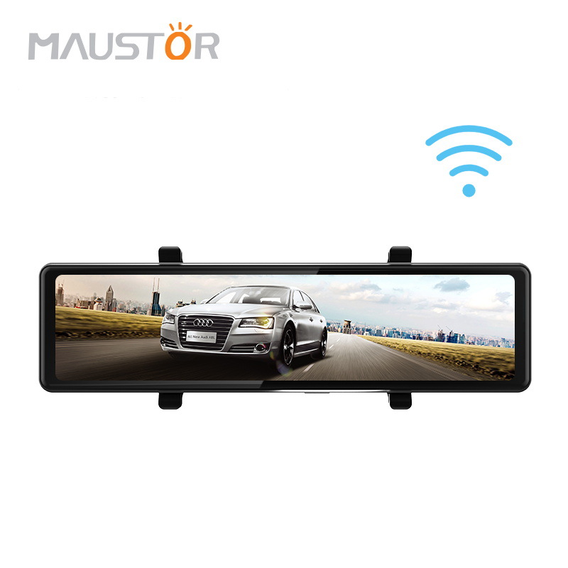 Nuevo 12-inch 4K HD CARPLAY Bluetooth FM WIFI GPS que sigue el registrador del vehículo doble 34 lente