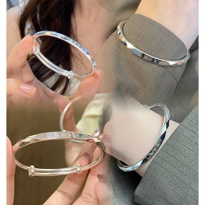 Lucky Silver Bracelet for Women, Pure Silver 999 Solid Silver Bracelet, High-End Gift for Best Friend and Girlfriend's Birthday Lucky Silver Bracelet for Women, Pure Silver 999 Solid Silver Bracelet, High-End Gift for Best Friend and Girlfriend's Birthday