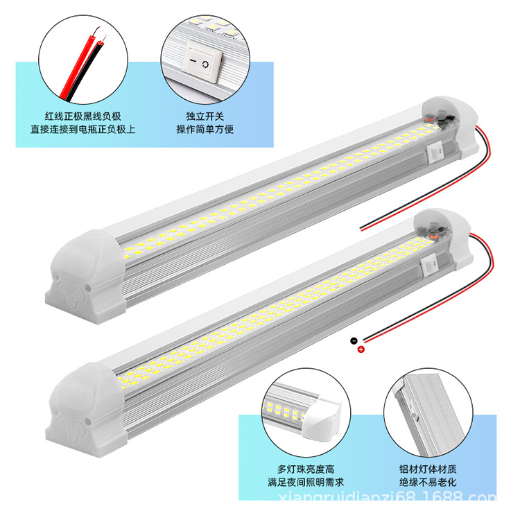108LED車廂燈管汽車室內燈72LED燈管燈改裝檢修面包車房車閱讀燈