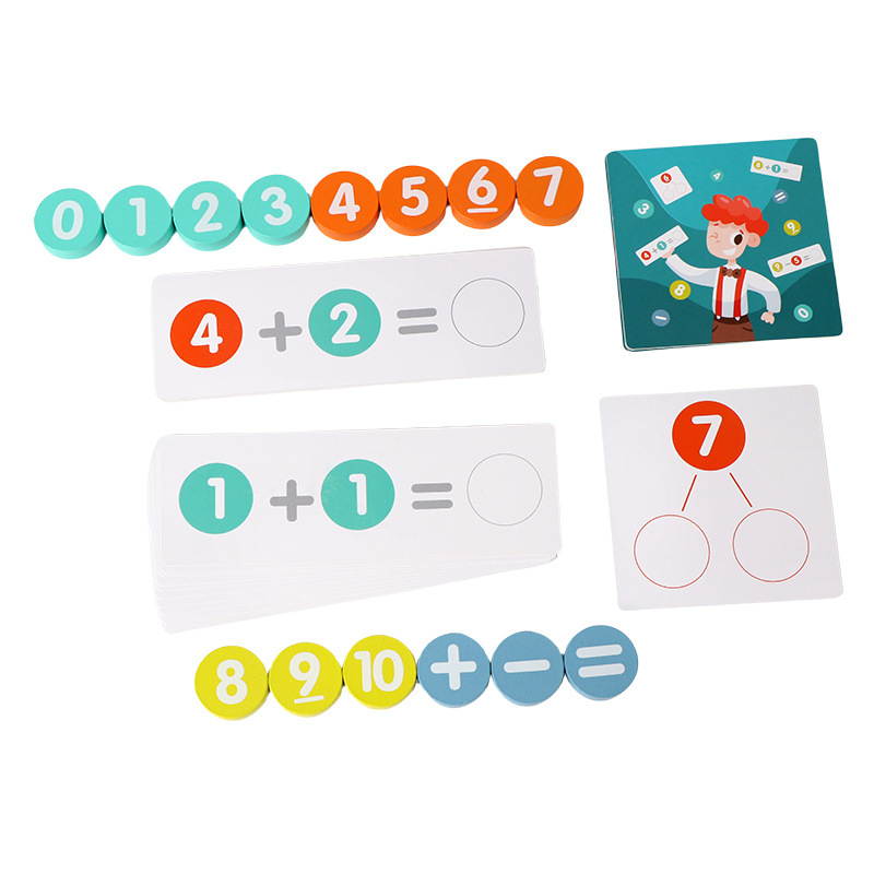 Tablero digital de madera avanzado para niños emparejado con suma y resta matemática, iluminación, educación temprana, entrenamiento de pensamiento lógico, ayudas didácticas