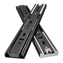 加厚抽屉轨道不锈钢阻尼缓冲重型三节轨静音液压家用橱柜反弹滑轨