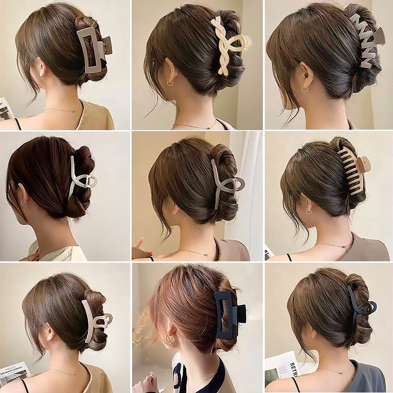 Nuevo temperamento de alta gama horquilla grande horquilla en la parte posterior de la cabeza clip de tiburón tocado clip de agarre accesorio para el cabello clip para el cabello de disco hueco