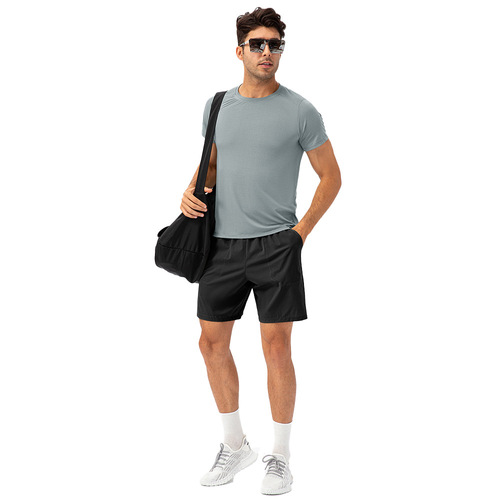 Spring and summer men's loose running quick-drying round-neck T-shirt sweat-absorbent breathable fitness sports casual short-sleeved clothes 21220