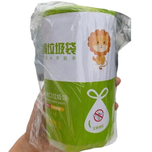 Eucalyptus Fiber Rope Trash Bag 100 Pcs Household Handheld Thick Roll Auto-Sealing Heavy-Duty Trash Bag Wholesale