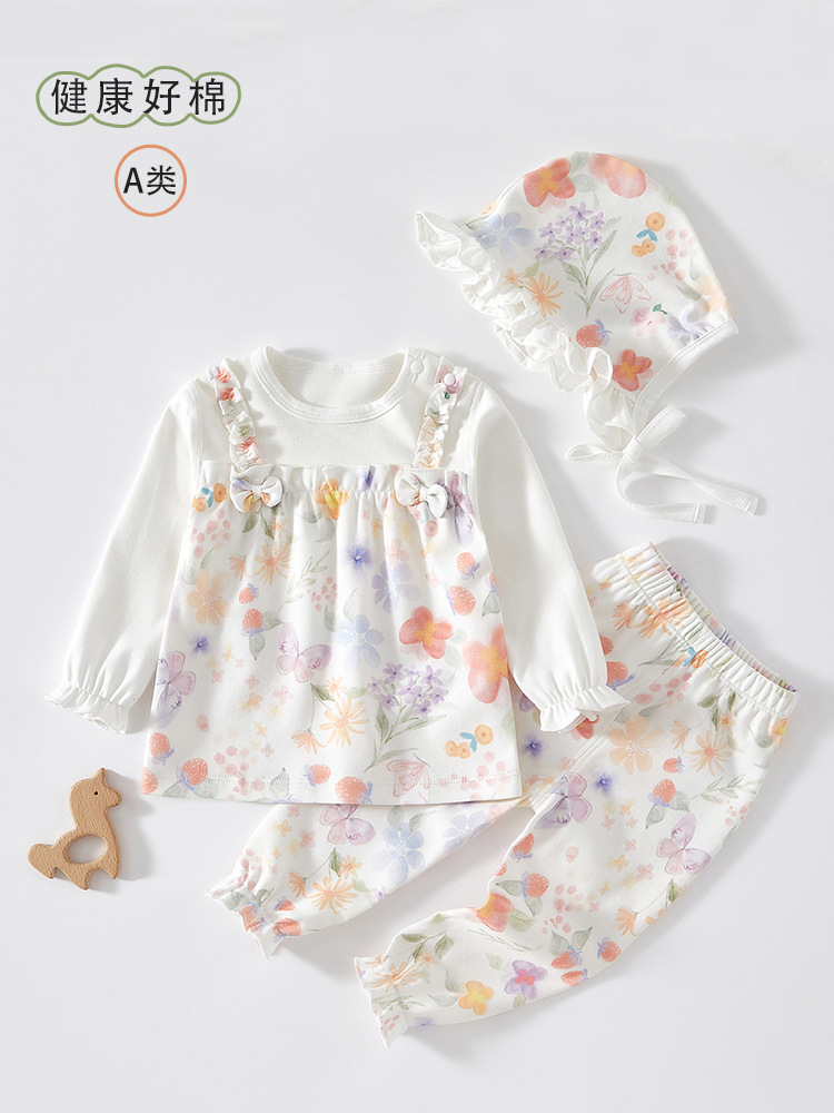 Bebé niña traje partido primavera y otoño Bebé Ropa de manga larga pantalones de dos piezas conjunto ropa de otoño pantalones largos ropa de abrigo