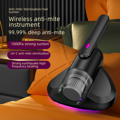 UV Sterilization Mite Remover Vacuum Cleaner for Sofa Bed Wireless Charging Small Handheld Household Dormitory Mite Remover