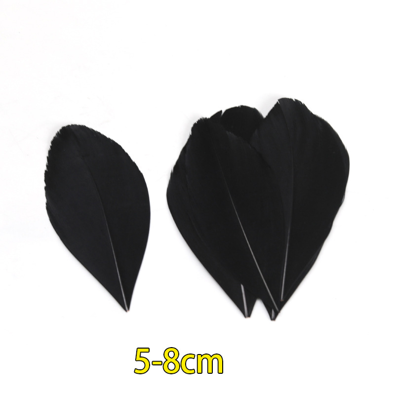 Plumas negras al por mayor diy materiales hechos a mano bolsas accesorios accesorios para niños jardín de infantes creativo curso de arte
