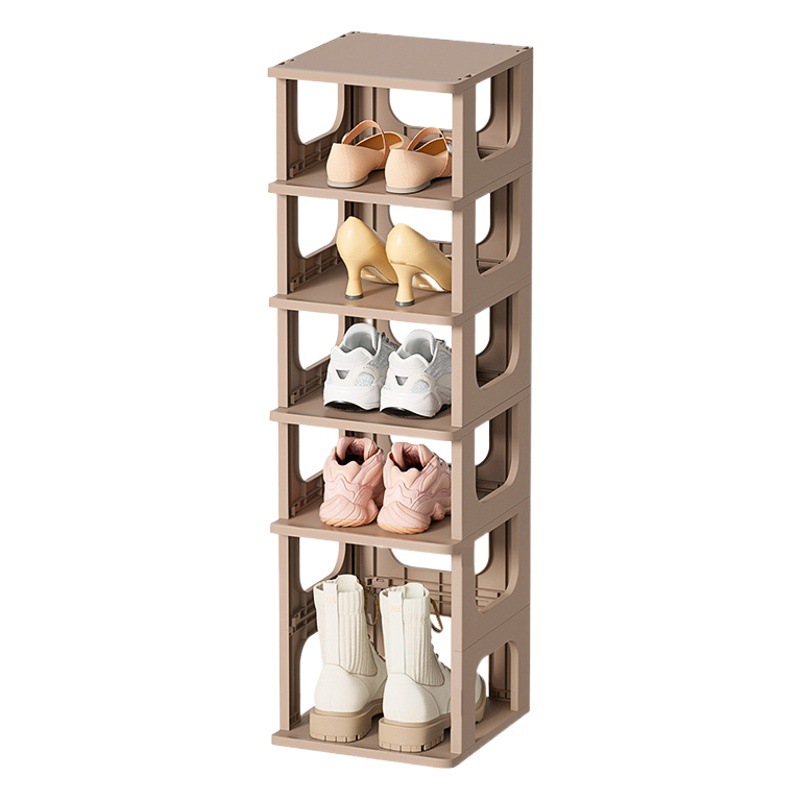 Conjunto de múltiples capas doméstico simple almacenamiento a prueba de polvo zapatero caja de zapatos dormitorio puerta ahorro de espacio gabinete de zapatos de plástico estante de almacenamiento