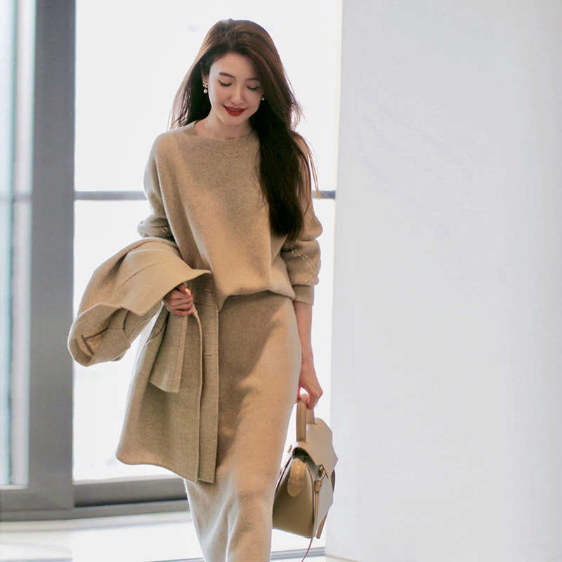 Модный уличный фонарь для жарки в стиле интернет-знаменитостей, роскошная женская профессиональная юбка высокого класса в светском стиле, женский осенний костюм из двух предметов