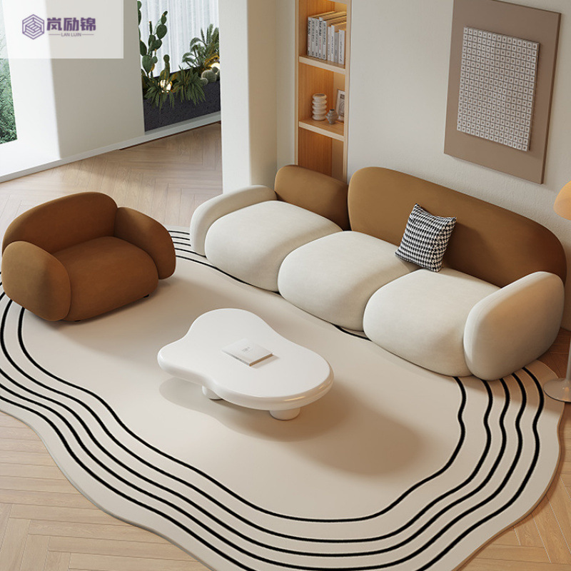 Internet Celebrity Living Room Light Luxury High-End Beauty Salon Rest Area Reception Cream Style Small Apartment Clothing Store Sofa Name