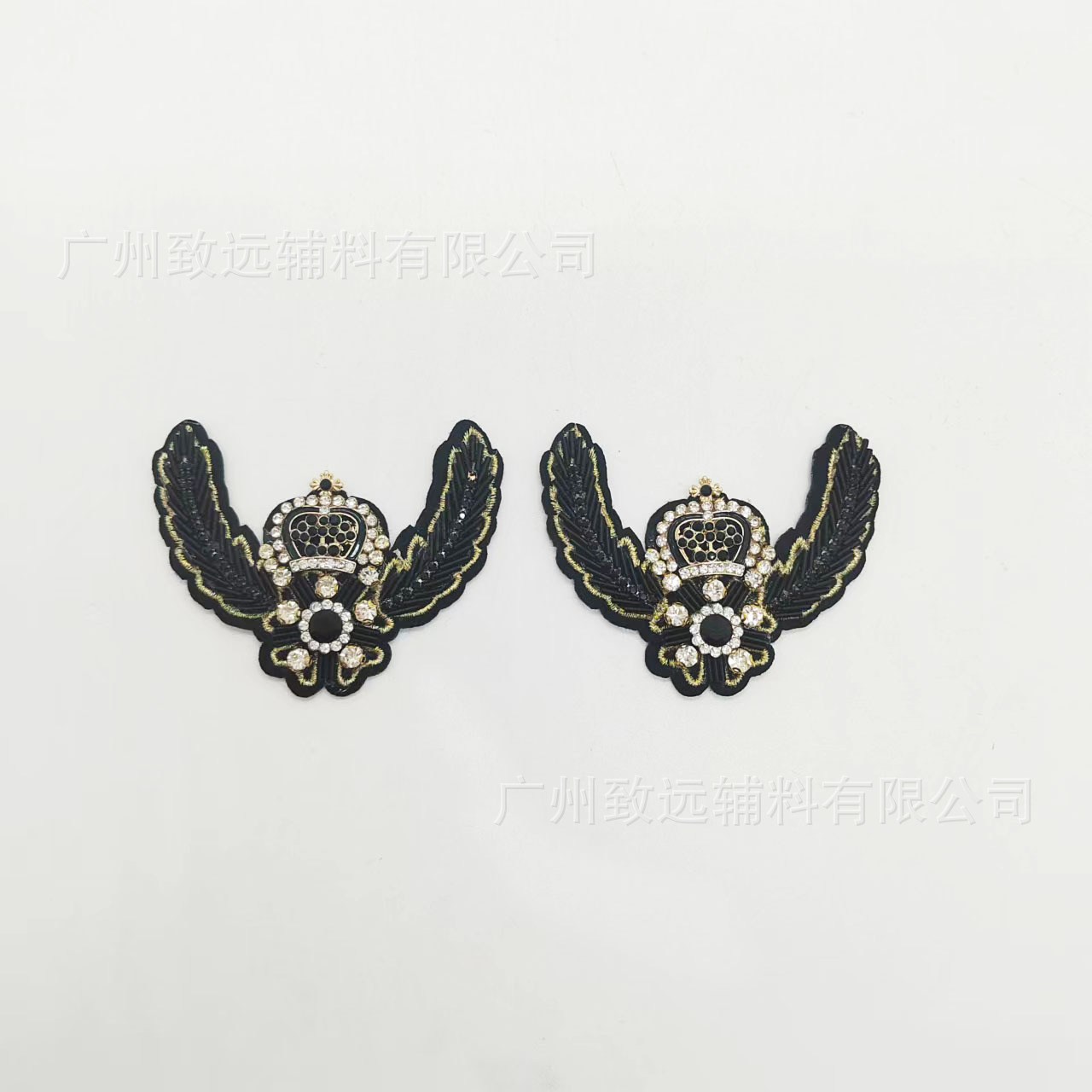 2023 nuevo bordado hecho a mano indio seda corona alas insignia joyería personalizada ropa zapatos y sombreros accesorios insignia image 5