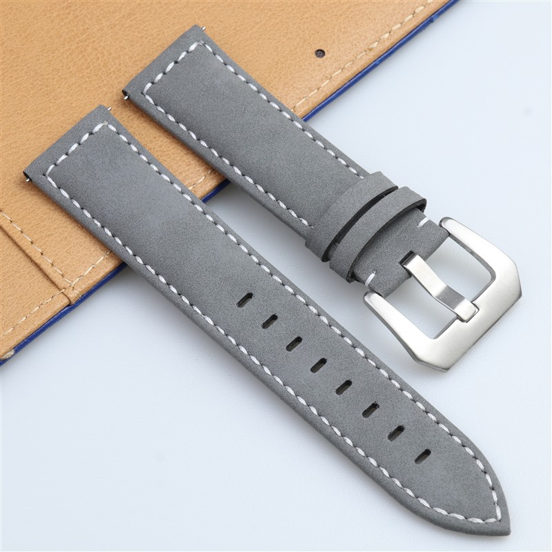 Correa de reloj de cuero esmerilado de desmontaje rápido directo de fábrica con hebilla original para hombre de línea gruesa retro de alta gama