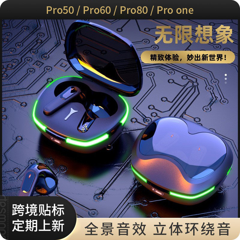 Pro60 E-Sports Gaming Bluetooth Headset Tws Low Latency Low Power Consumption Heavy Bass True Wireless Stereo Headset