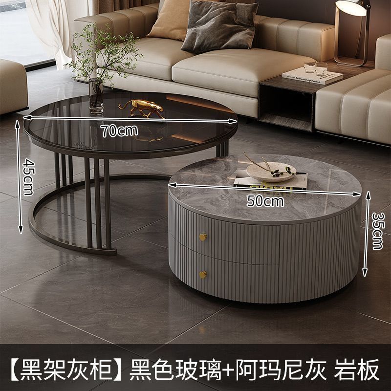 블랙 프레임 그레이 캐비닛 [아르마니 그레이 블랙 글라스]