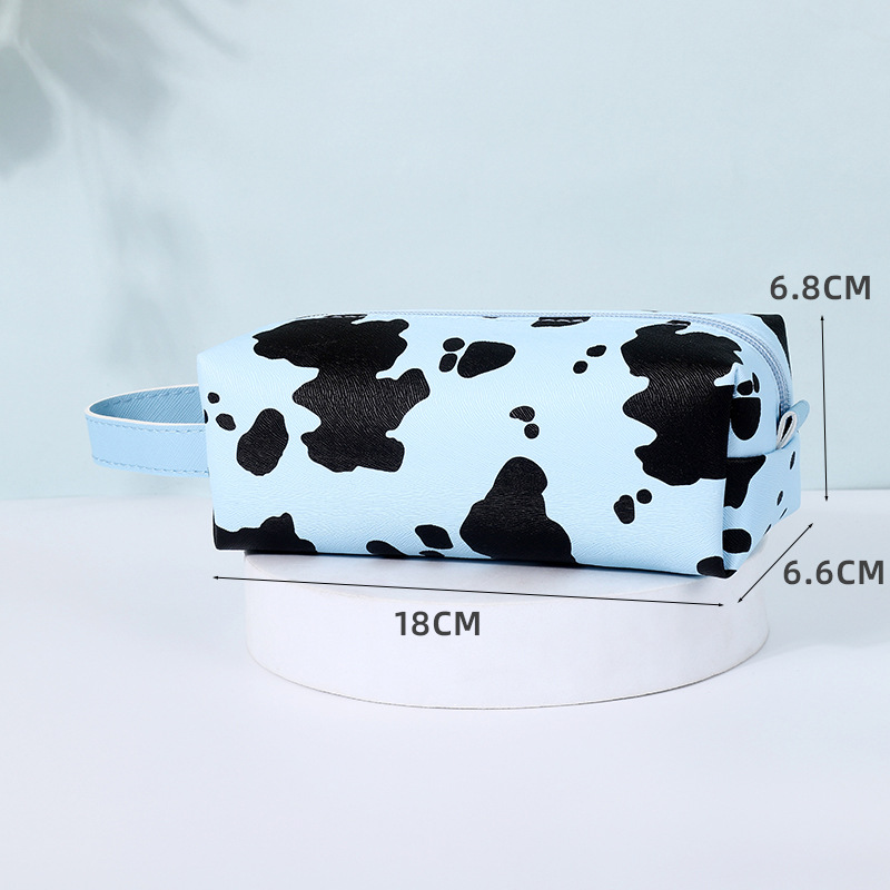 Mujeres Medio Todas Las Temporadas Cuero Sintético Vacas Moda Forma De Almohada Balde Cremallera Bolso De Cosméticos display picture 3