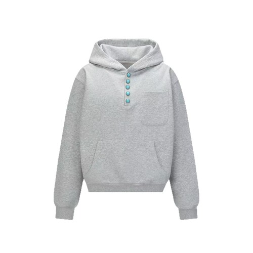 American-style buttons for men and women, autumn and winter, hooded sweatshirts, seasonal trend brands, loose, niche design, casual, versatile, lazy-style outerwear