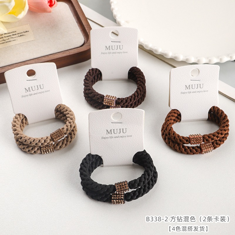 [Carga de tarjeta] sensación de alto nivel coreano de cabello de código de barras de moda de alta elasticidad de cabello anillo de cabello correa de cola de caballo