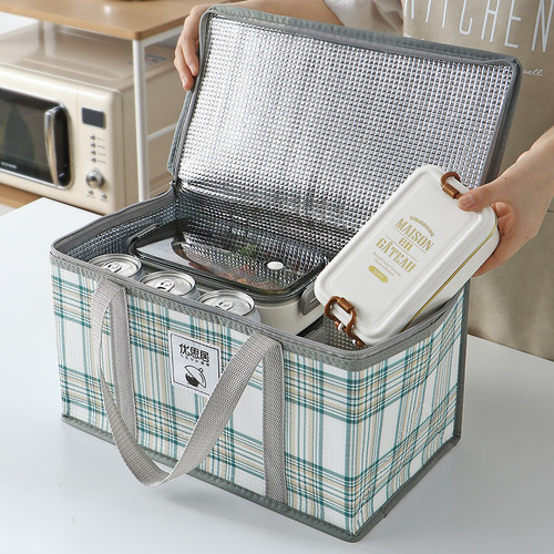 Insulated bag, thickened aluminum foil, high-looking lunch box bag for office workers, outdoor portable picnic bag, refrigerated bag