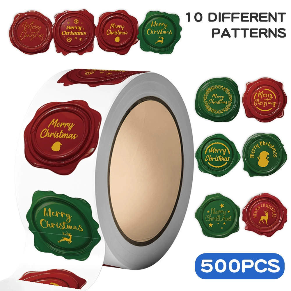 500 шт./рулон рулона наклейки трансграничные рождественские конверты конверт подарочная лента наклейки для ноутбука стакан для декоративных наклеек