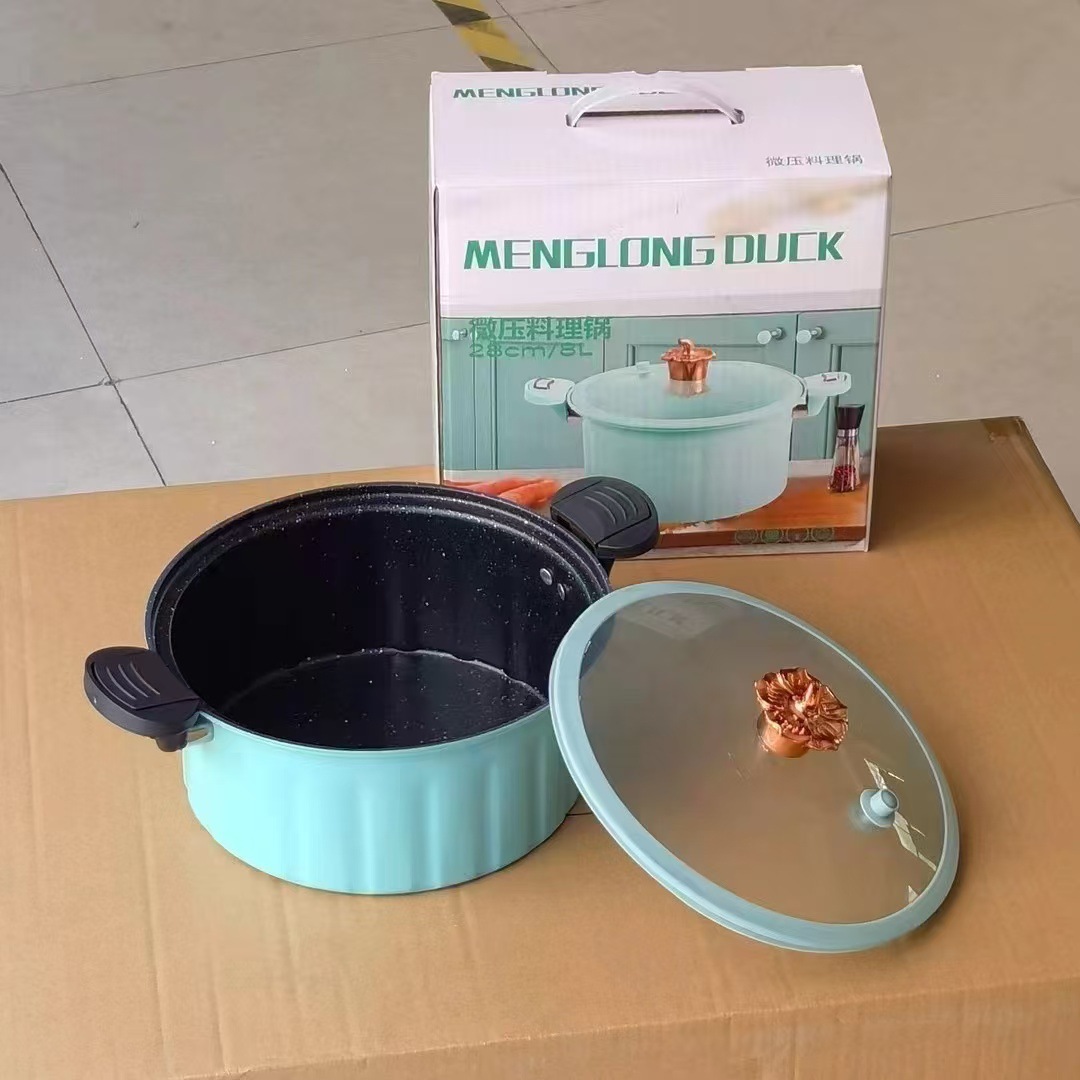 Olla de micropresión romana general, olla antiadherente de doble oreja de alto valor para el hogar, olla de cocción de gran capacidad, olla de piedra médica, olla de regalo