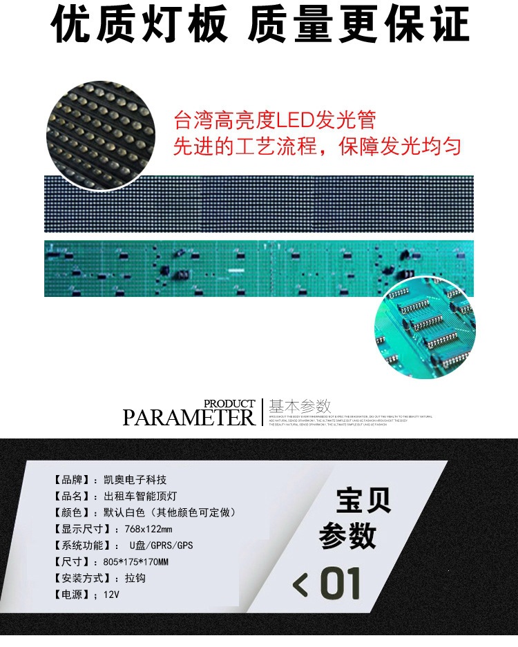 Taxi LED display top light, taxi LED advertising display, color scrolling display light box