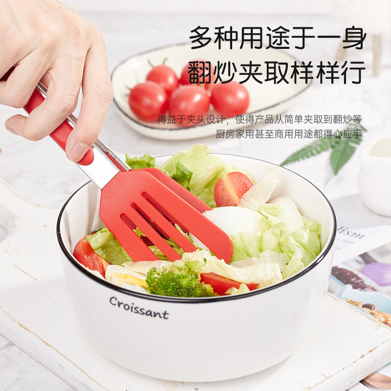 Clips de alimentos de silicona de acero inoxidable personalizados Hotpot Pan desayuno clips de alimentos parrilla frita clips filete herramientas de cocina