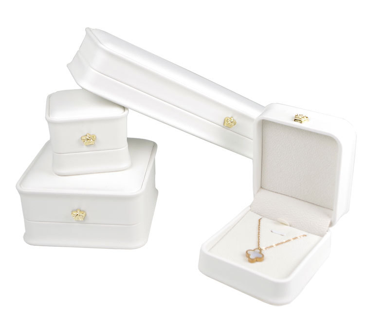Jewelry Boxes Classification Simple Style Solid Color Pu Leather Plastic Jewelry Boxes