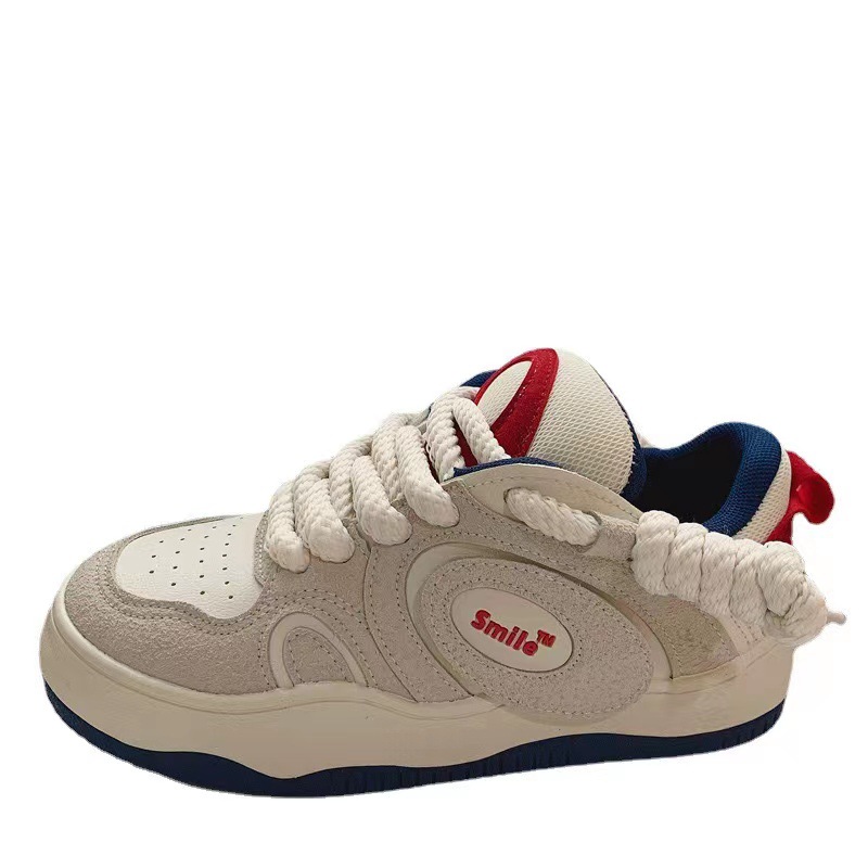 Yuanbo 2023 verano nuevos deportes zapatillas de las mujeres nicho original diseño versátil plataforma casual zapatos blancos
