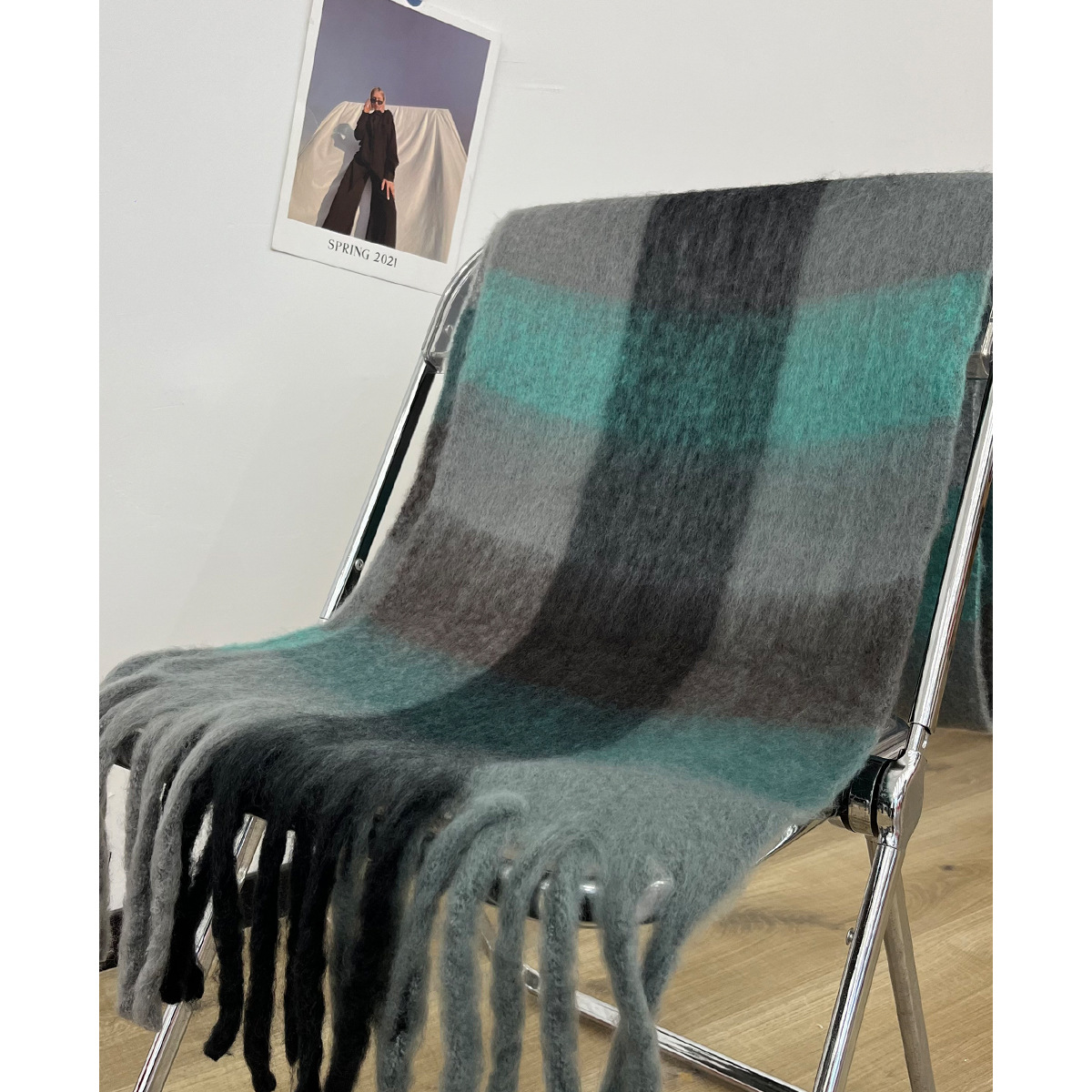 Arco Iris bufanda mujer Otoño e Invierno cachemir ins Plaid todo partido AC mismo chal de doble uso gruesa bufanda cálida moda