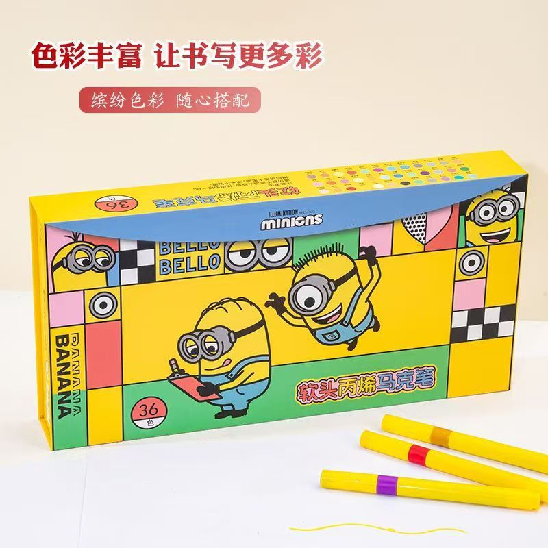 Soft-Tip Acrylic Marker Pen for Primary and Secondary School Students and Kidsren's Art Painting Special Marker Pen Cartoon Stackable Color Marker Pen