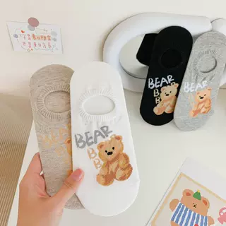 袜子女韩国东大门布偶熊卡通可爱船袜夏季薄款防掉跟隐形袜少女袜