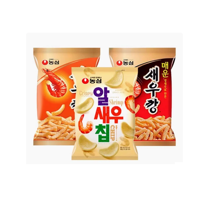 Набор снэков Nongshim — корейские чипсы и крекеры, набор 16–20 пакетов (68–96 г каждый)