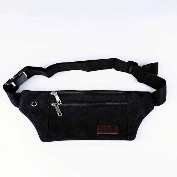 Black big belt bag