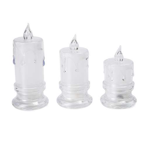 Cross-border exclusive smokeless LED wholesale transparent small tea wax candle Christmas proposal decoration
