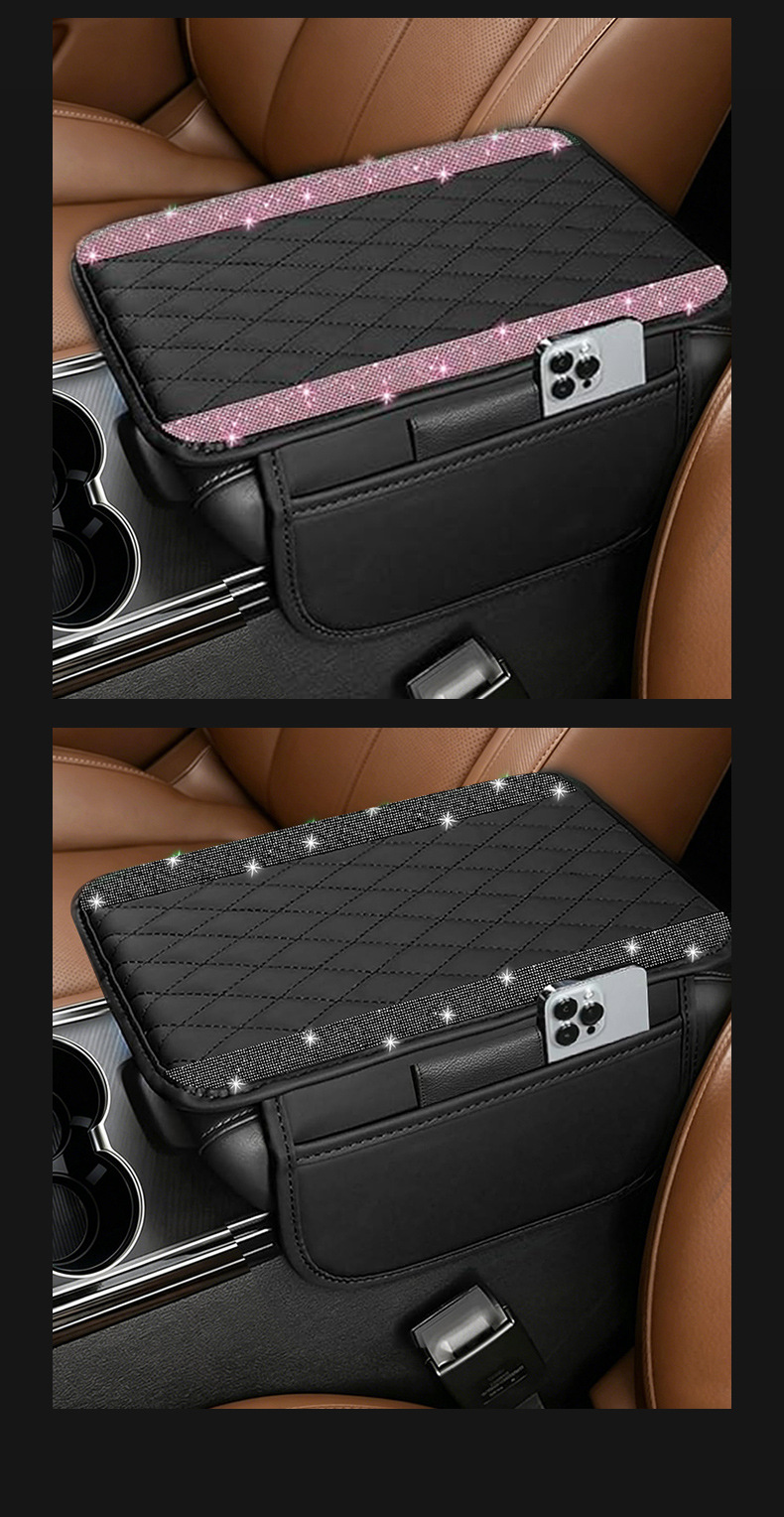 Armrest Box Pad Car Accessories Universal Car Central Armrest Box Protective Cover Side Pocket Storage Bag Armrest Box Pad