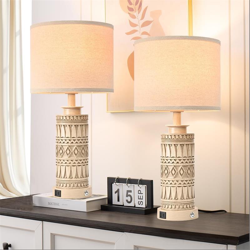 Desk Lamp Amazon's New Product Usba+C Touch Control Antique Resin Bohemian Style European and American Bedroom Bedside Lamp Desk Lamp Amazon's New Product Usba+C Touch Control Antique Resin Bohemian Style European and American Bedroom Bedside Lamp
