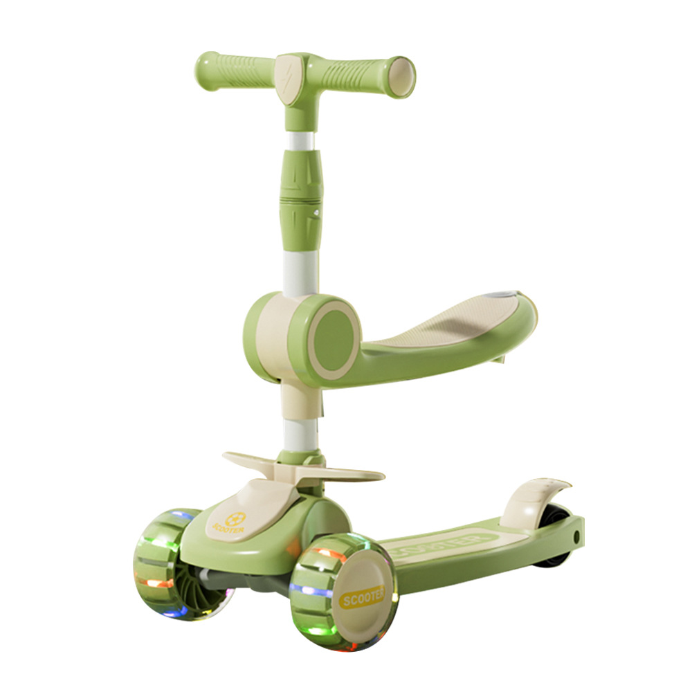 New Kidsren's Scooter 1-8 Years Old Baby Can Sit Foldableable with Seat Music and Lighting Cross-Border E-Commerce Export