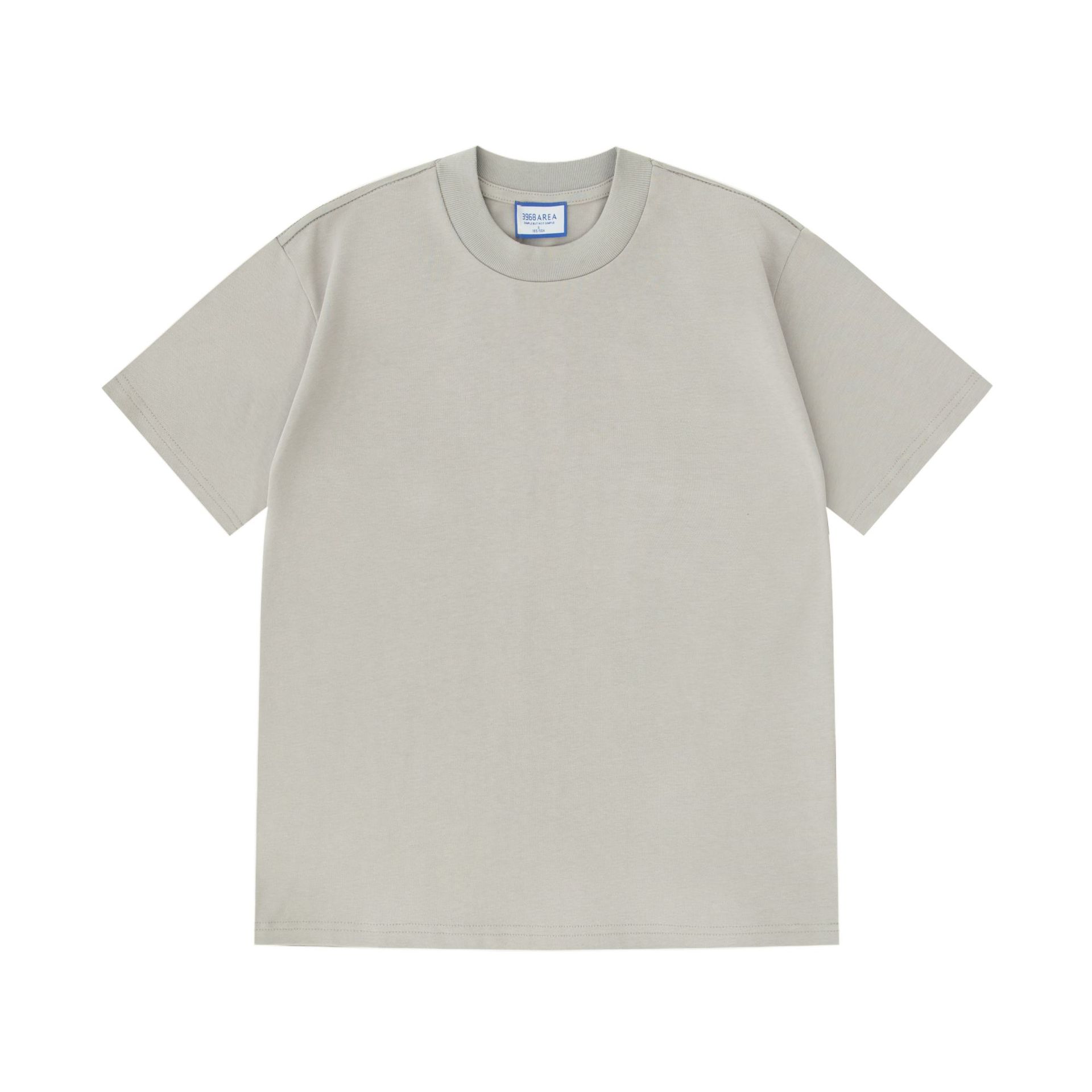 400g de algodón pesado de estilo americano pequeño escote camiseta de los hombres sueltos más tamaño de algodón de manga corta camiseta camisa de fondo