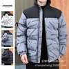 2022 Large printing cotton-padded clothes Men's thickening student cotton-padded jacket cotton-padded clothes Bread wear Cotton lovers coat